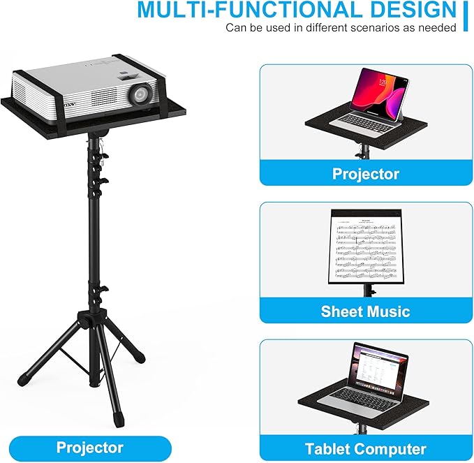 DECOSIS Projector Stand Tripod Adjustable, Laptop Height from 23.5 to 63.5