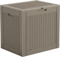 Resin Deck Box - 35 Gallon Lockable Outdoor Storage, Water-Resistant Indoor/Outdoor Bin for Package Delivery, Patio Cushions, Gardening Tools