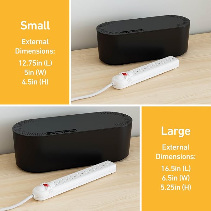 D-Line Cable Management Box, Power Strip Holder, Floor Outlet Hiders, Desk Cord