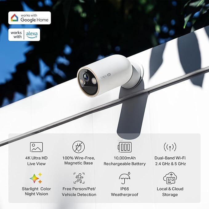 Tapo MagCam 4K Outdoor Wireless Security Camera