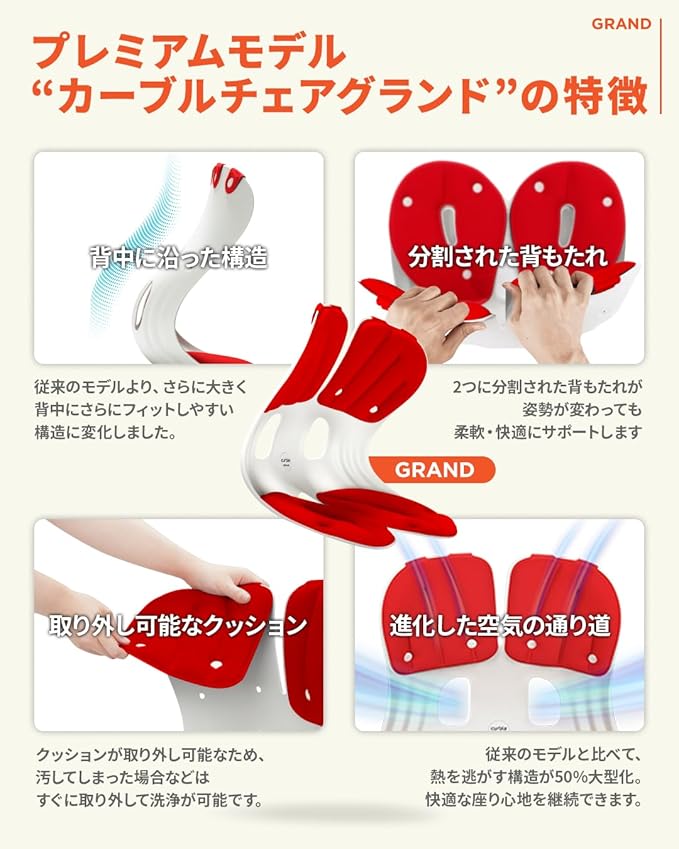 curble Grand 2PACK, Ergonomic Chair Back Support, Lumbar Support