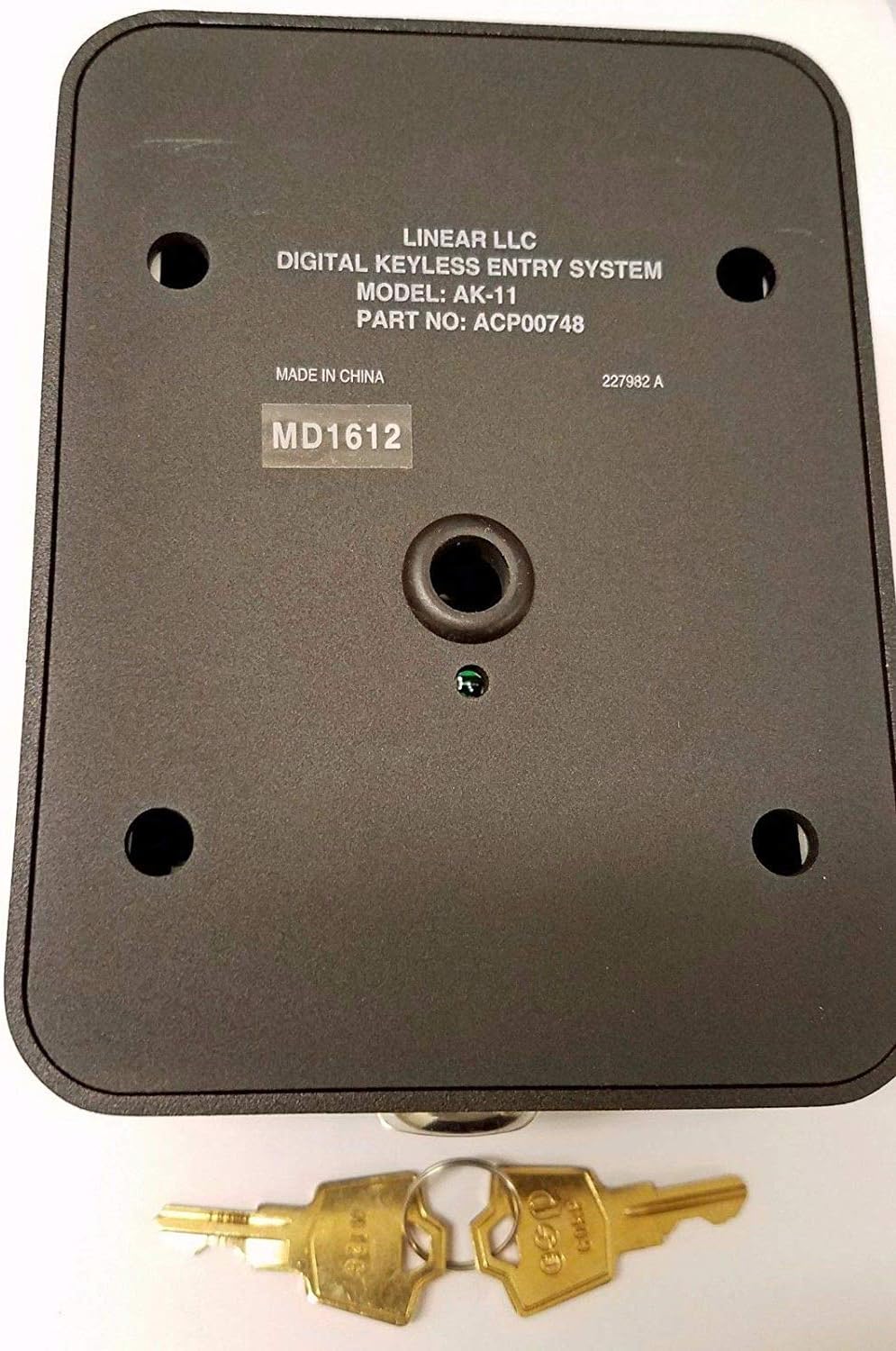 linear model ak-11 exterior digital keypad acp00748 gate shown in use