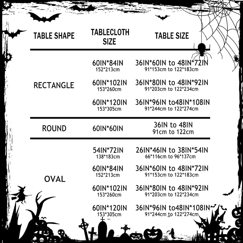 Bnejvif Oval Halloween Tablecloth with Pumpkin Spider Web Bat Design, Waterpr...