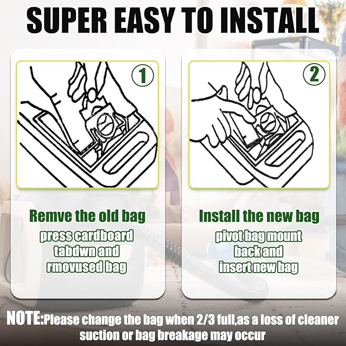 DTESL 50 Pack Vacuum Cleaner Bags Fit
