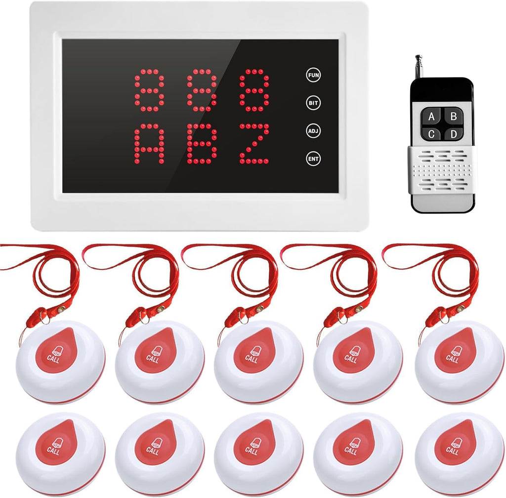 WNKRUN Wireless Calling System Caregiver Pager System 1200+ ft