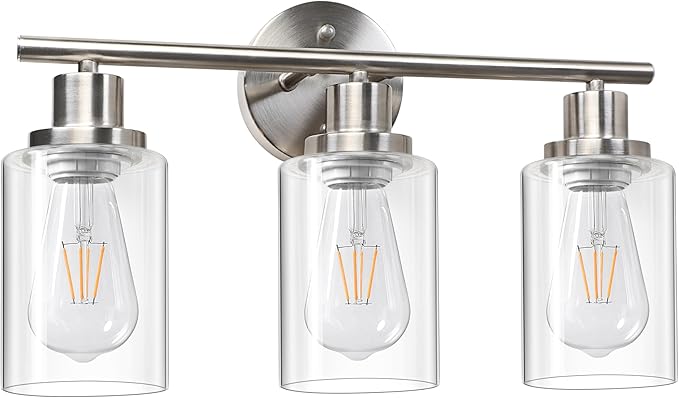 Unicozin 3 Light Vanity Lights, Brushed Nickel Wall Sconce Light