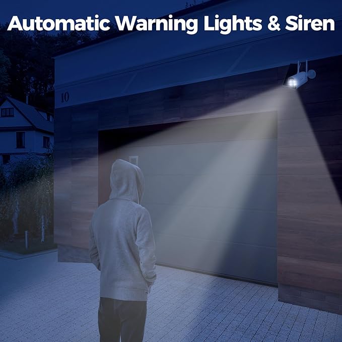 xmartO 100% Wire-Free Solar PTZ Home Security Camera System Wireless, 4-Set 2K