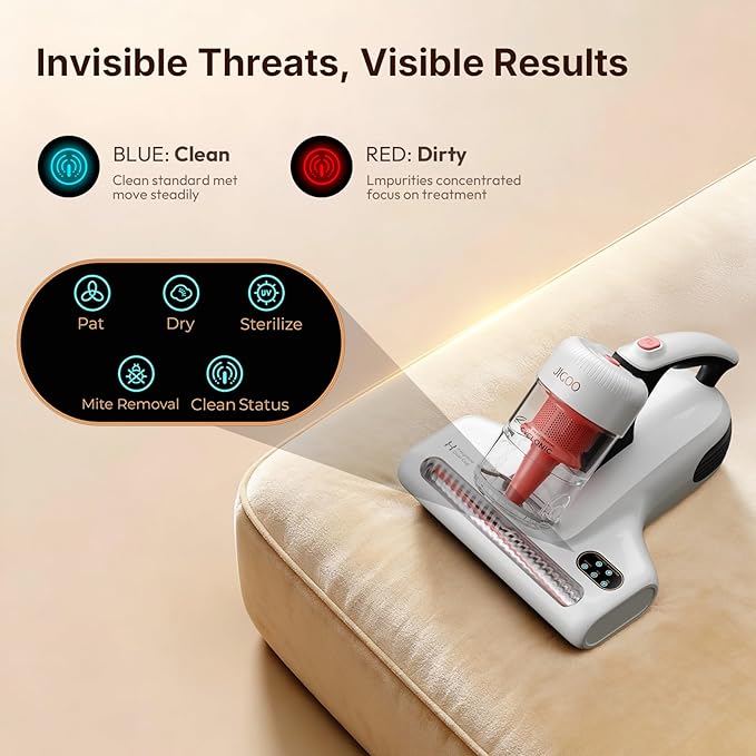 JIGOO J200 Improve Sleep Mattress Vacuum Cleaner Uv Sanitizing, Deep Cleaning