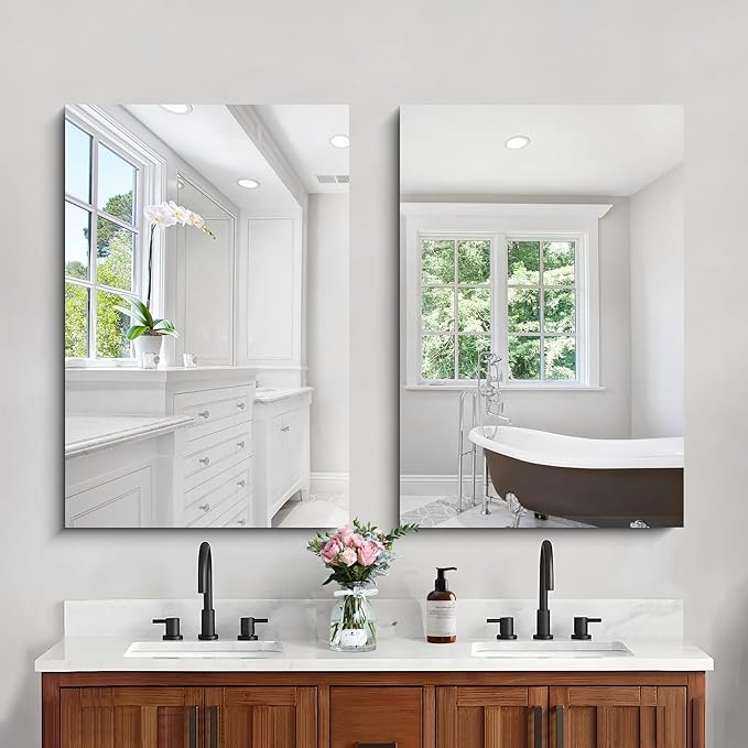 CILIBER Frameless Mirror, 24x36 Inch Bathroom Mirror