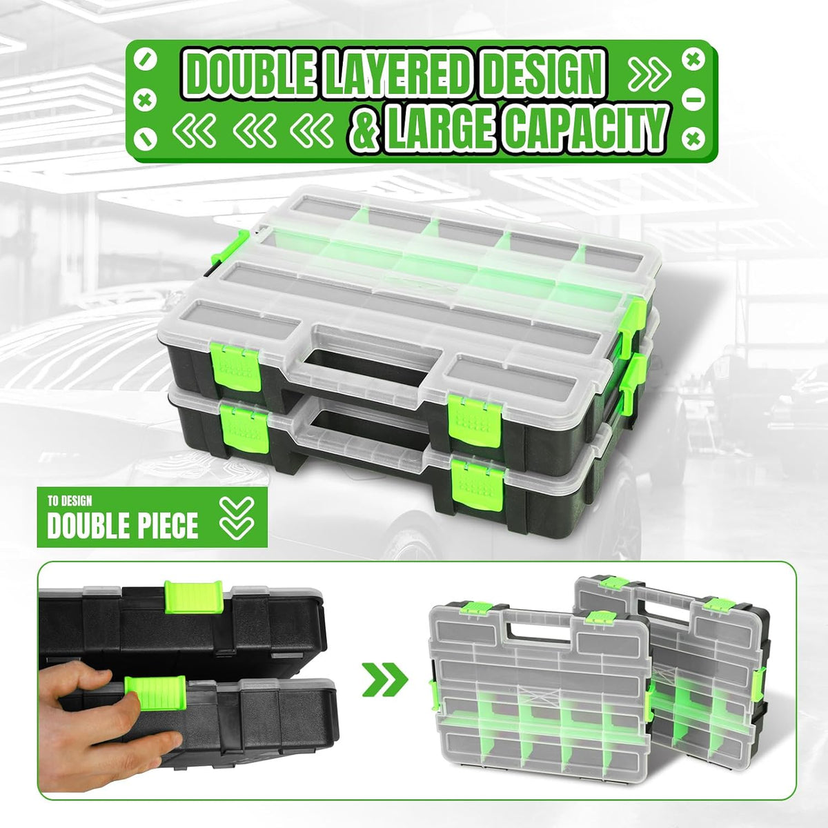 jack boss tool box with transparent lid, single, package contents