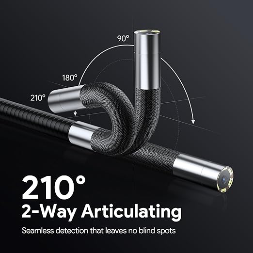 DEPSTECH 210° Two-Way Articulating Borescope, 0.24in Ultra-Slim Endoscope Camera