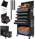 13-Drawer Tool Chest with Wheels,2 in 1 Detachable Rolling Tool box with Drawers,Large ToolBox with Lock,Mobile Steel Tool Cabinet Storage for Warehouse,Garage-Black