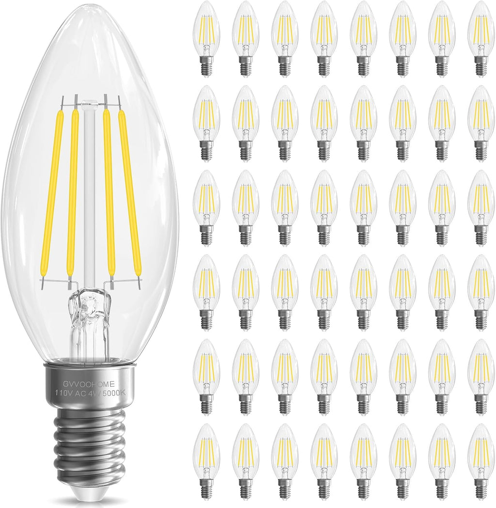 GvvooHome LED Candelabra Light Bulbs, E12 Bulb dimmable, 40 watt Equivalent