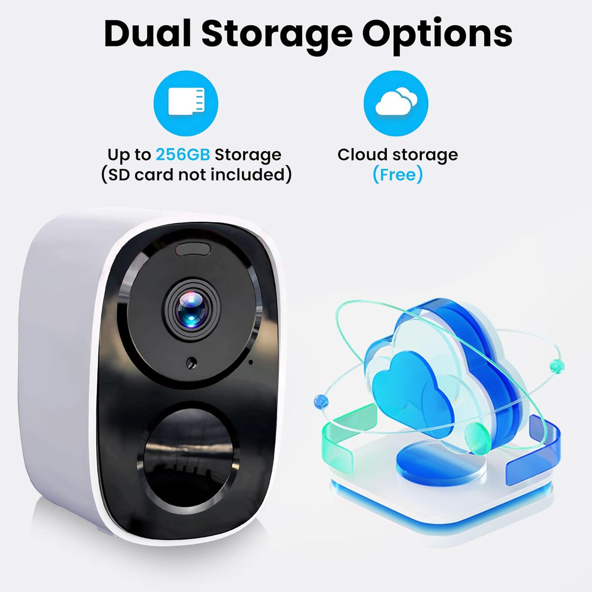 2026 upgraded 2k security cameras wireless outdoor, free, side view