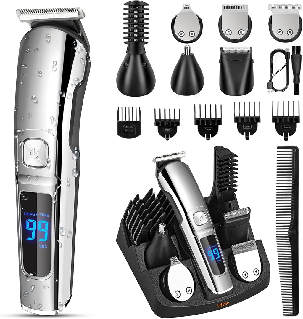 Ufree Beard Trimmer for Men, Waterproof Electric Razor for Nose, Face & Mustache