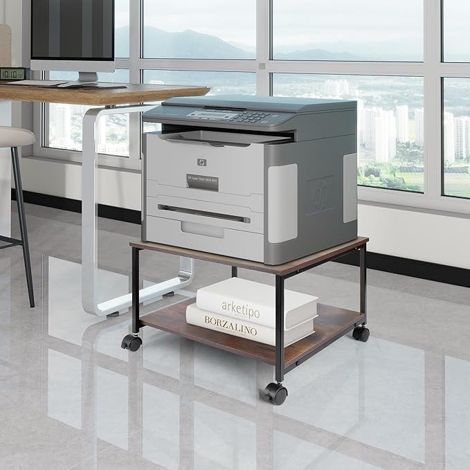 EMERIT Printer Stand, 19.5''x19.5''x12.8'' 2 Tier Large Printer Laser Table