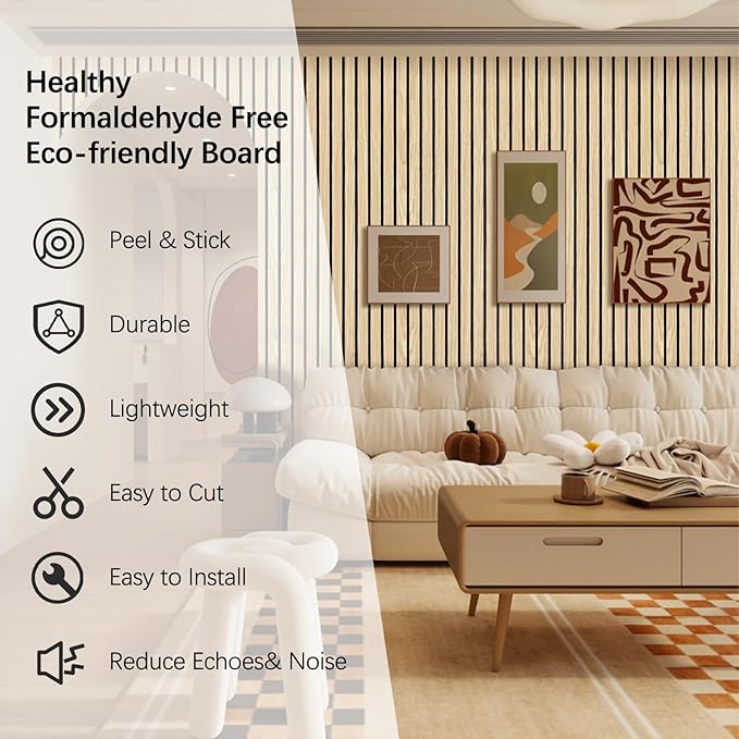 ARMURO Wood Slat Wall Panel 2 PCS