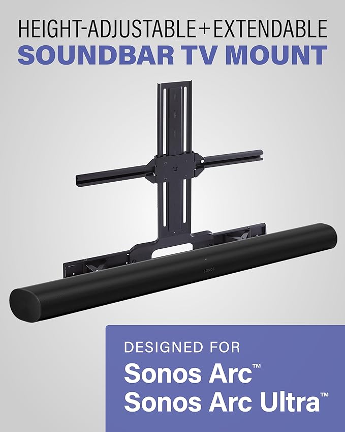 SANUS Soundbar TV Mount for Sonos Arc & Sonos Arc Ultra Soundbar – Depth