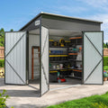 Aoxun 7.5'x4' Triple Door Shed Outdoor Storage Shed Black