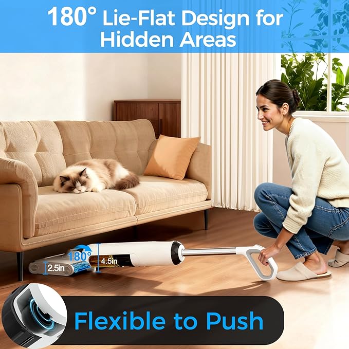 HABIUBIU Wet Dry Vacuum Cleaner, 180° Lay-Flat Cordless Vacuum Mop Combo
