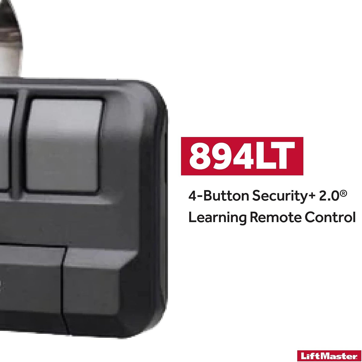 liftmaster 894lt 4-button learning garage door remote control shown in use