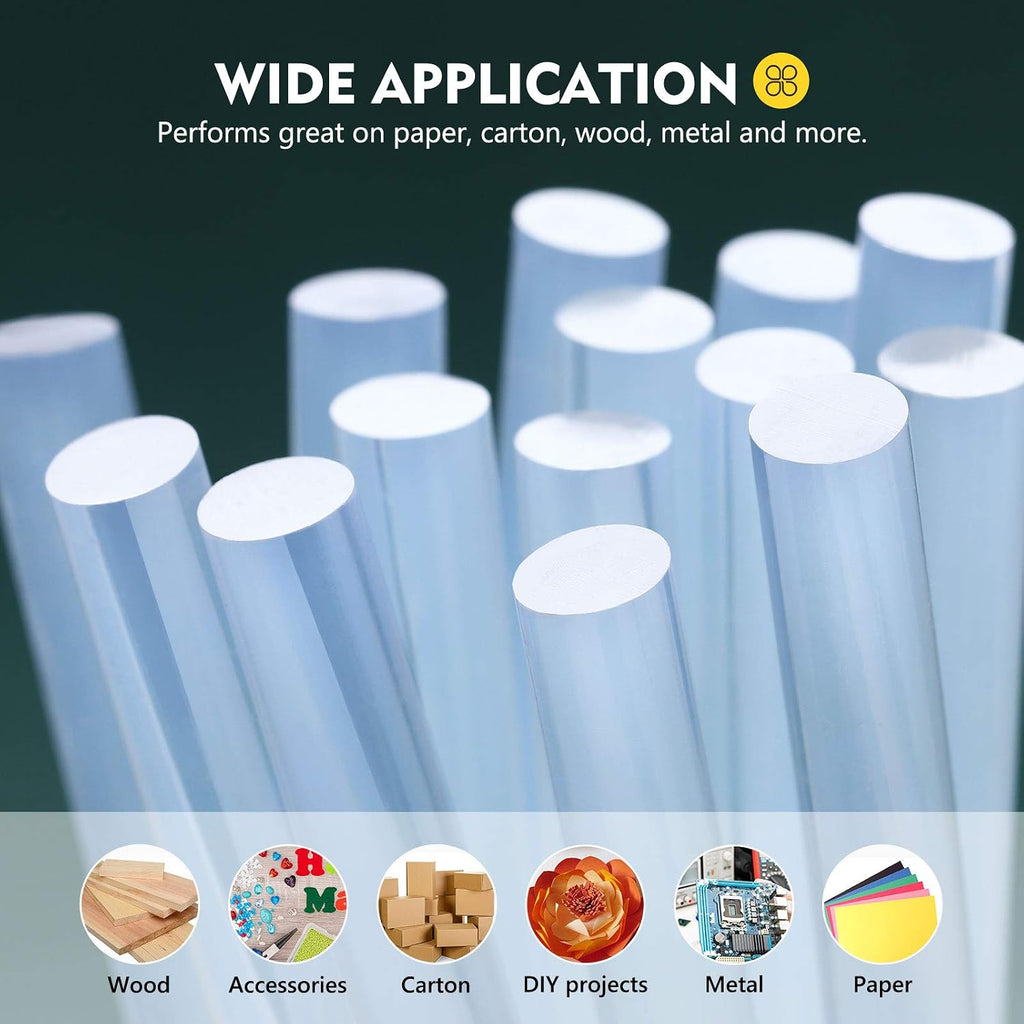 Magicfly Hot Glue Gun Sticks, Pack of 800, 6 lbs, 4" Long x 0.27" Diameter | Mini Hot Melt Glue Sticks, Compatible with Most Glue Guns, Multipurpose for DIY Craft Wood, Metal, Glass, Plastic, Foam