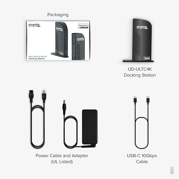Plugable 13-in-1 USB C Docking Station 4K Triple Monitor