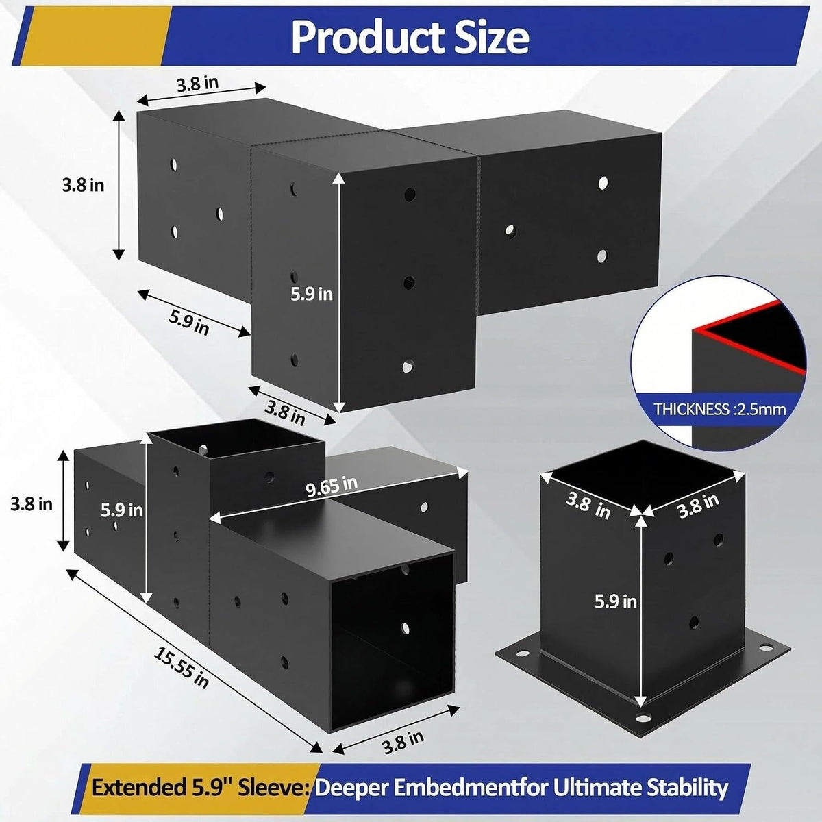 jexaline heavy-duty pergola bracket kit for 4 x shown in use