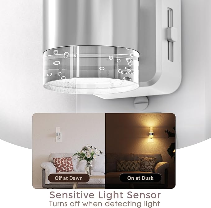 Briignite Night Light, 2 Pack Dimmable Night Lights Plug into Wall, Bubble
