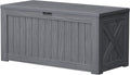 Devoko 120 Gallon Deck Box Resin Outdoor Storage Box Waterproof