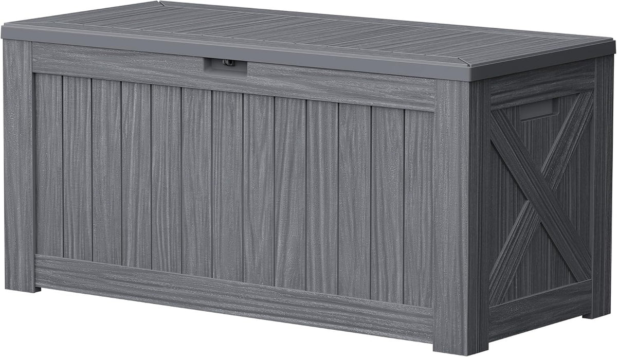 Devoko 120 Gallon Deck Box Resin Outdoor Storage Box Waterproof