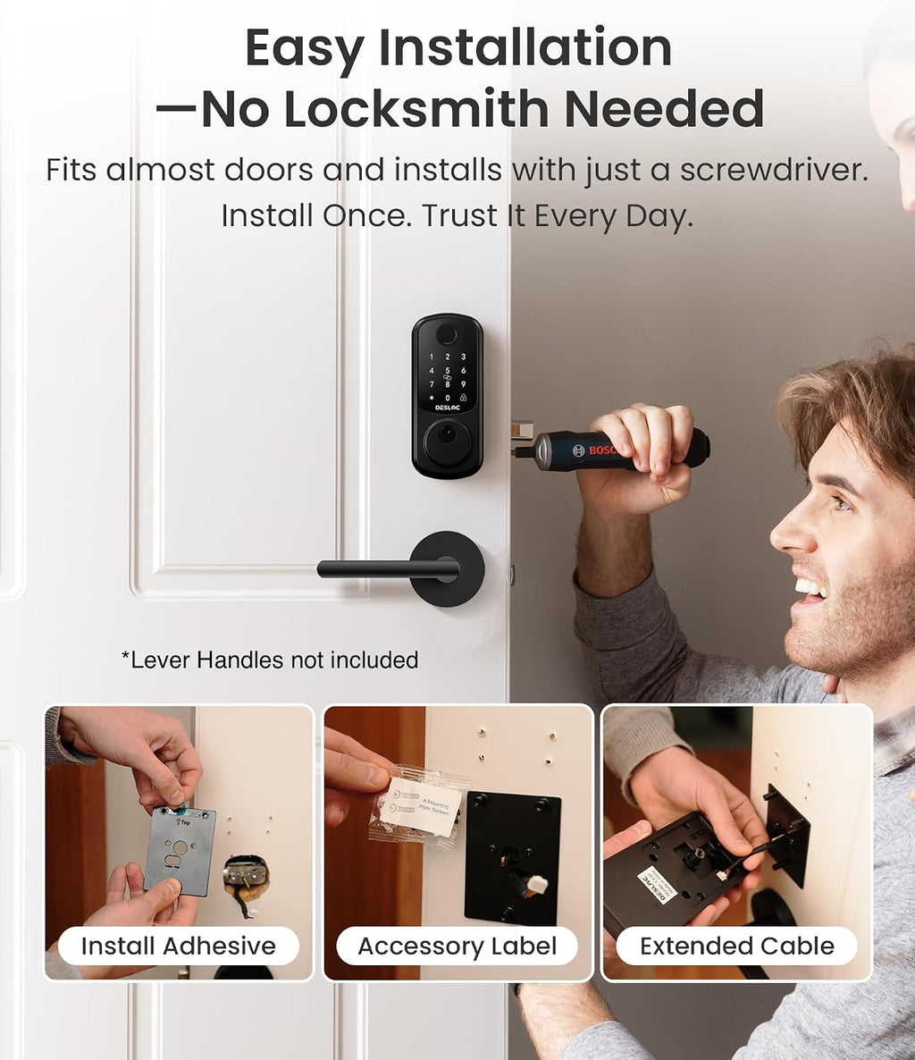 DESLOC B200 Fingerprint Smart Door Lock, Keyless Entry Deadbolt
