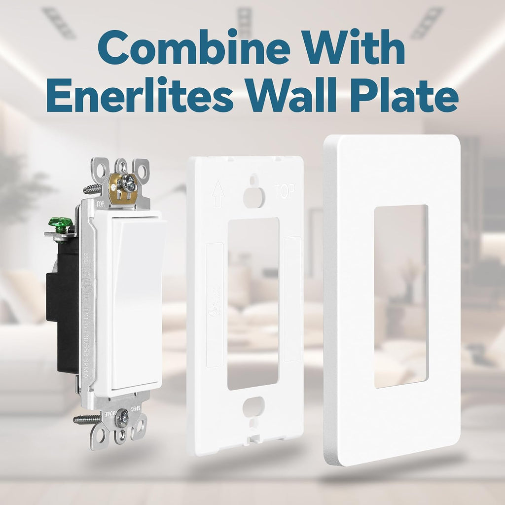ThunderWay Matte White Single Pole Decorator Light Switch (30 Pack)