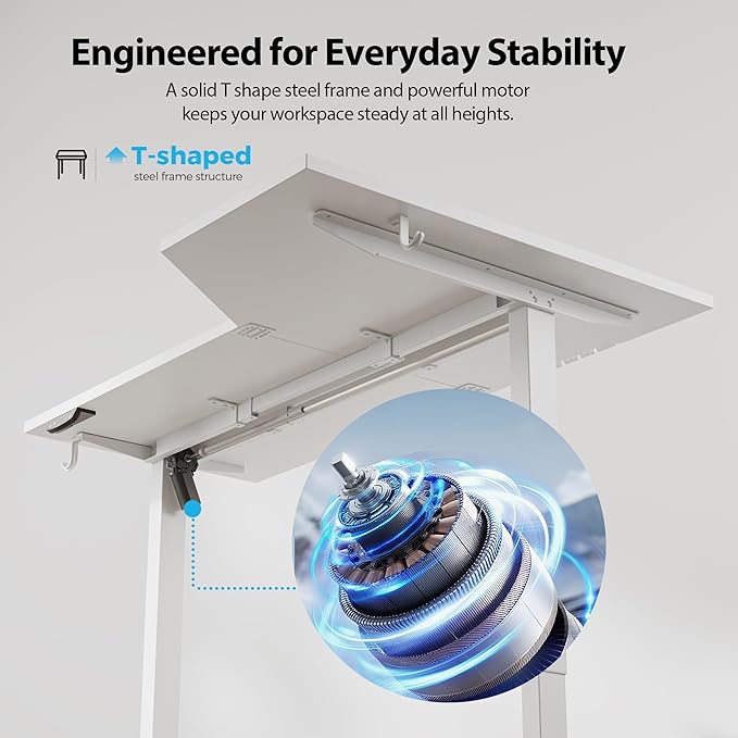 Agilestic Electric Standing Desk, L-Shaped 59 Inches Height Adjustable Desk