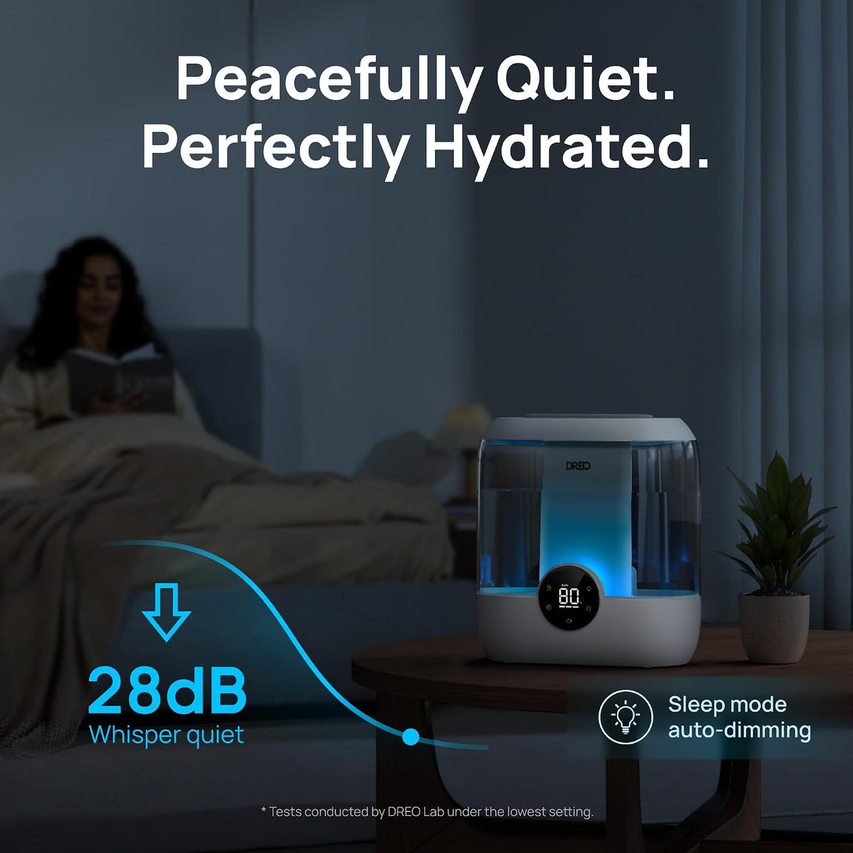 DREO 6L Top Fill Humidifiers for Bedroom, 60H Runtime 28 dB Quiet Supersized