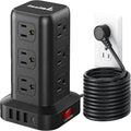 PD20W Surge Protector Power Strip Tower, 15FT Extension Cord