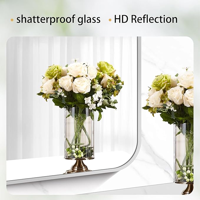 40" x 36"Bathroom Mirror, Decorative Rectangular Vanity Mirror