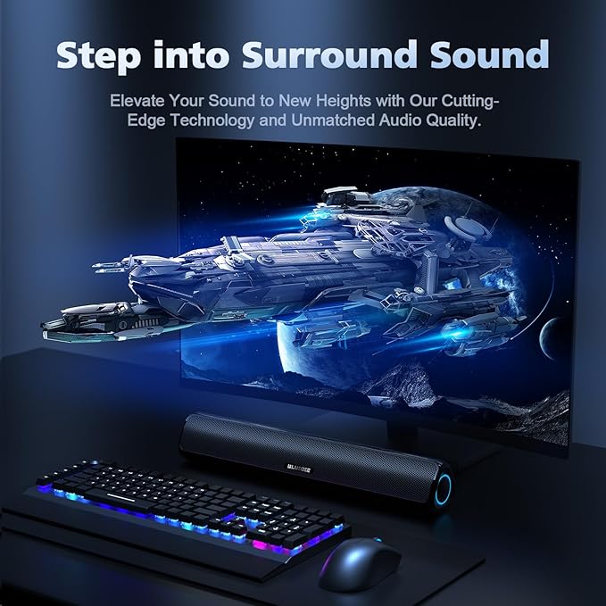 Computer Speakers for Desktop PC, HiFi Stereo Poratble 5.3 Bluetooth Computer