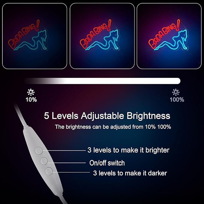 Bada Girls Neon Sign for Wall Décor Dimmable Bing Sopranos LED Neon Light USB