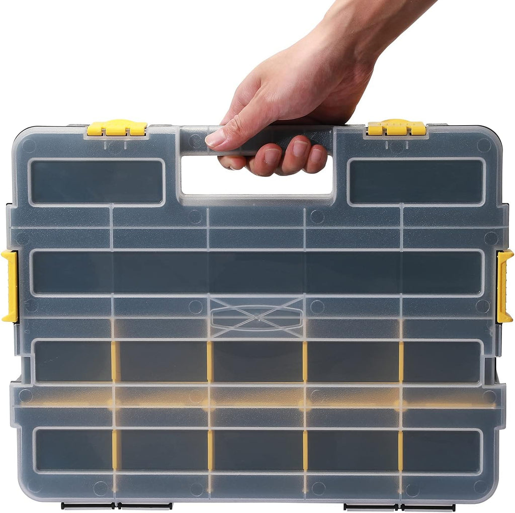 mixpower 2 pieces 34-compartment toolbox organizer sets, 20 on a desk or shelf