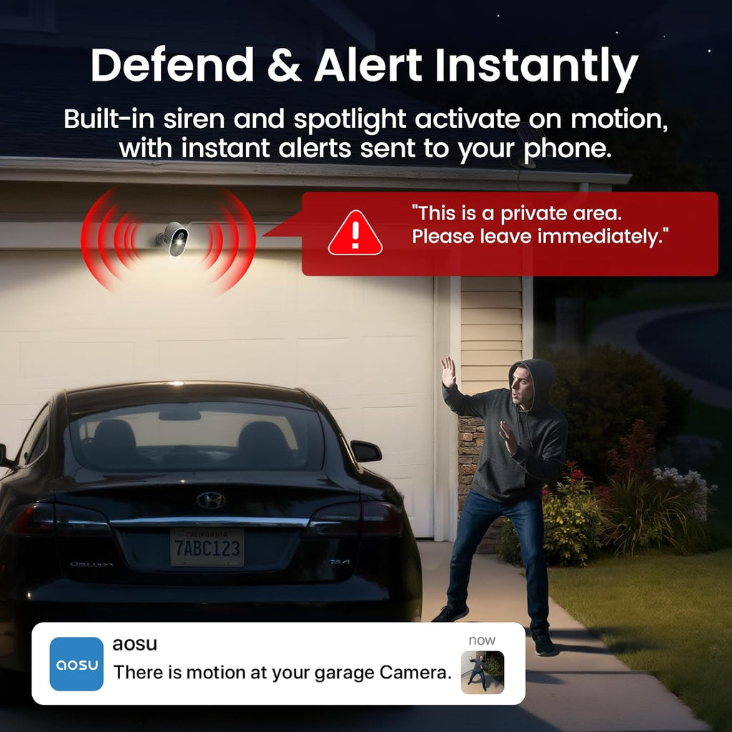 aosu 2k solar security cameras wireless outdoor system, view 10
