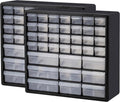 Akro-Mils 44-Drawer Plastic Drawer Storage Cabinet for Garage Organization, Bead Organizer, Building Bricks Storage, Teacher Toolbox, Makeup Organizer, 20" W x 6" D x 16" H, 10144 Black (Pack of 2)