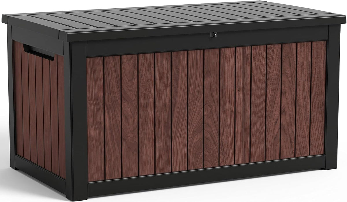 EFU Outdoor Storage Deck Box (390 Gal Gen2) UV-Resistant w/Gas Struts