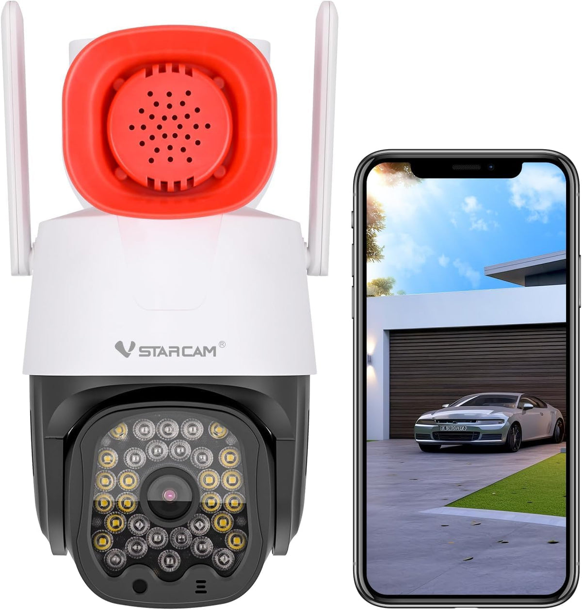 vstarcam 3mp security camera outdoor,home camera security, outdoor shown in use