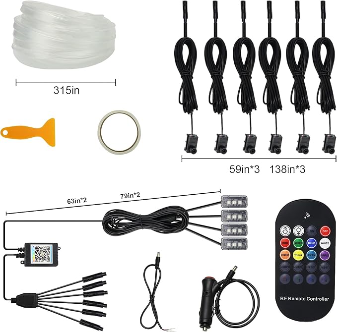 Car LED Lights Interior Light, 10 in 1 Car Ambient Lighting Kits