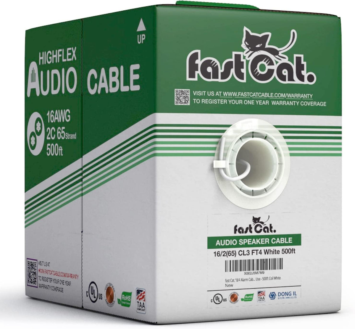 fast Cat. Speaker Wire 16 Guage 2C, UL Listed & CMR/CL3R-FT4 Rated