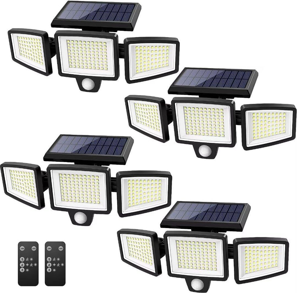 Tuffenough Solar Outdoor Lights 2500LM 210 LED Security Lights (4 Pack)