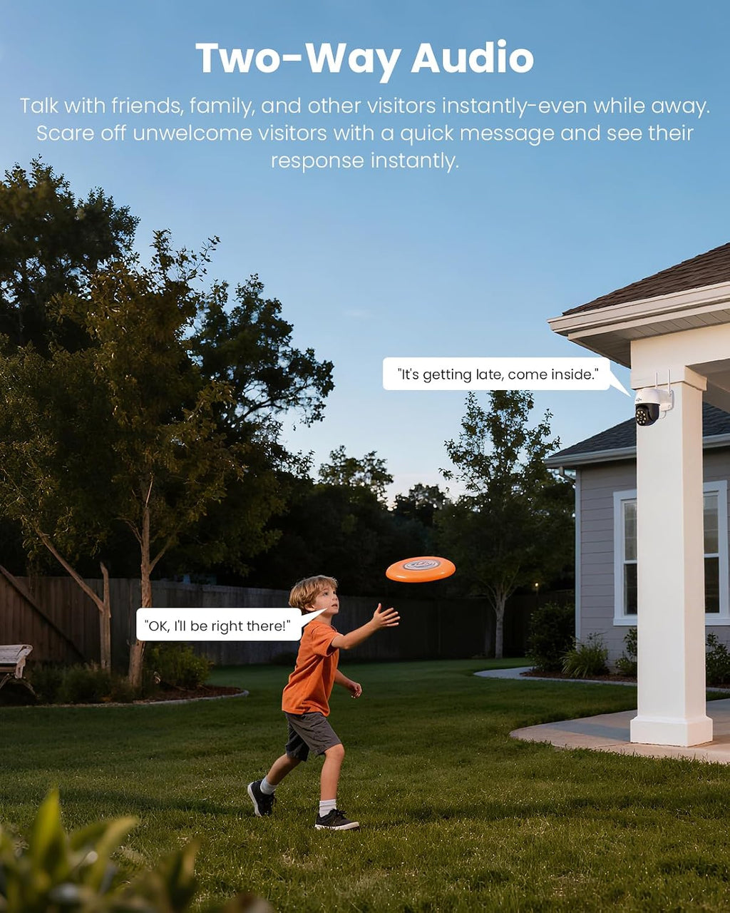 hiseeu 4k 8mp security camera outdoor, wireless home, front angle view
