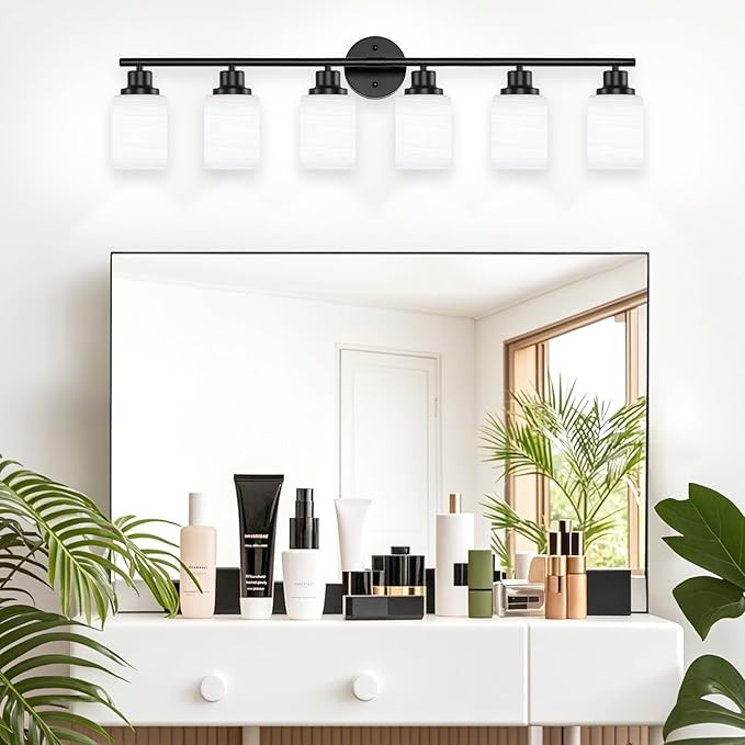 Guliaofo 6-Light Bathroom Light Fixtures, Vanity Lights