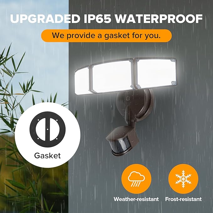 LUTEC 72W 7500LM LED Security Lights Motion Sensor Light Outdoor, 5000K Daylight